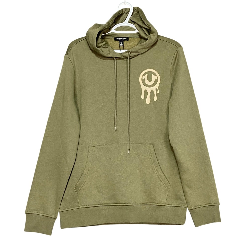 True Religion Buddha Floating PO Hoodie Pullover Olive Green Mens Size S NWT - Picture 2 of 8